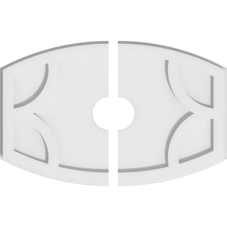 Kailey Architectural PVC Ceiling Medallion, 20"W x 13 3/8"H x 3"ID x 10 3/4"C x 1"P, Two-Piece
